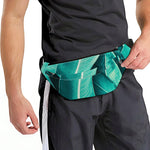 Turquoise Banana Leaf Print Fanny Pack