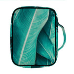 Turquoise Banana Leaf Print Front Pocket Bible Bag
