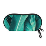 Turquoise Banana Leaf Print Glasses Case