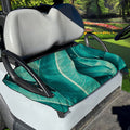 Turquoise Banana Leaf Print Golf Cart Seat Cover