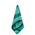 Turquoise Banana Leaf Print Hand Towel