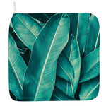 Turquoise Banana Leaf Print Hand Towel