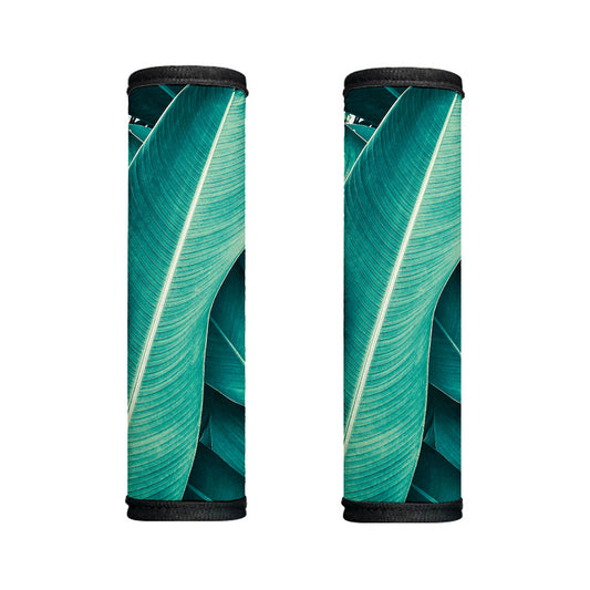 Turquoise Banana Leaf Print Handle Covers