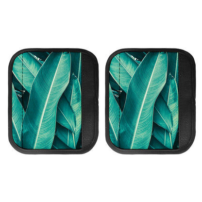 Turquoise Banana Leaf Print Handle Covers