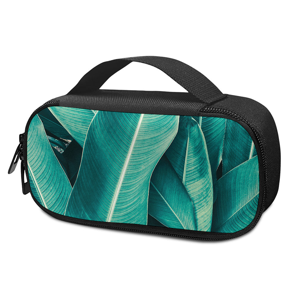 Turquoise Banana Leaf Print Insulin Cooler Travel Case