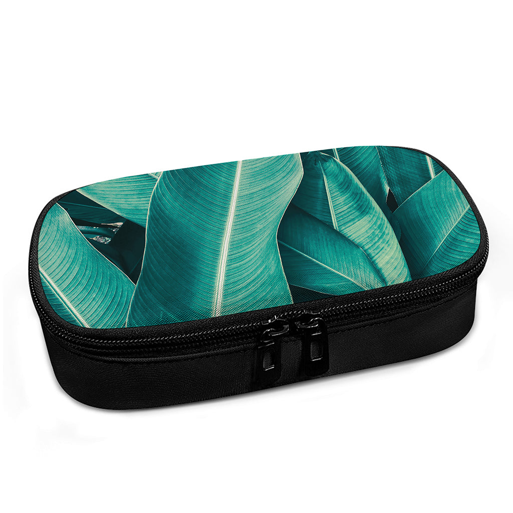 Turquoise Banana Leaf Print Insulin Cooler Travel Case