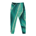 Turquoise Banana Leaf Print Jogger Pants