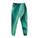 Turquoise Banana Leaf Print Jogger Pants
