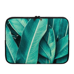 Turquoise Banana Leaf Print Laptop Sleeve