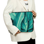 Turquoise Banana Leaf Print Laptop Sleeve