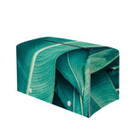 Turquoise Banana Leaf Print Leather Tissue Box Cover