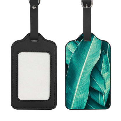 Turquoise Banana Leaf Print Luggage Tag