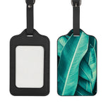 Turquoise Banana Leaf Print Luggage Tag