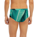 Turquoise Banana Leaf Print Men's Briefs