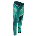 Turquoise Banana Leaf Print Men's Compression Pants