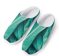 Turquoise Banana Leaf Print Mesh Casual Shoes