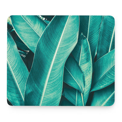 Turquoise Banana Leaf Print Mouse Pad