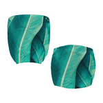 Turquoise Banana Leaf Print Office Chair Cover