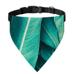 Turquoise Banana Leaf Print Over The Collar Dog Bandana