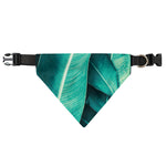 Turquoise Banana Leaf Print Over The Collar Dog Bandana