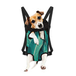 Turquoise Banana Leaf Print Pet Carrier Backpack