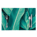 Turquoise Banana Leaf Print Placemat