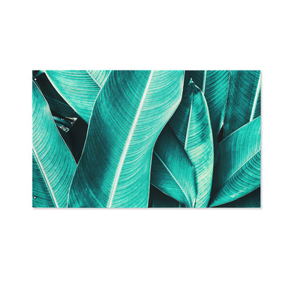 Turquoise Banana Leaf Print Polyester Flag