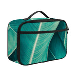 Turquoise Banana Leaf Print Portable Lunch Bag