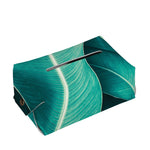 Turquoise Banana Leaf Print Rectangle Tissue Box Cover