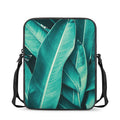Turquoise Banana Leaf Print Rectangular Crossbody Bag