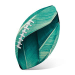 Turquoise Banana Leaf Print Rugby Ball