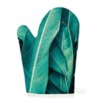 Turquoise Banana Leaf Print Single Oven Mitt