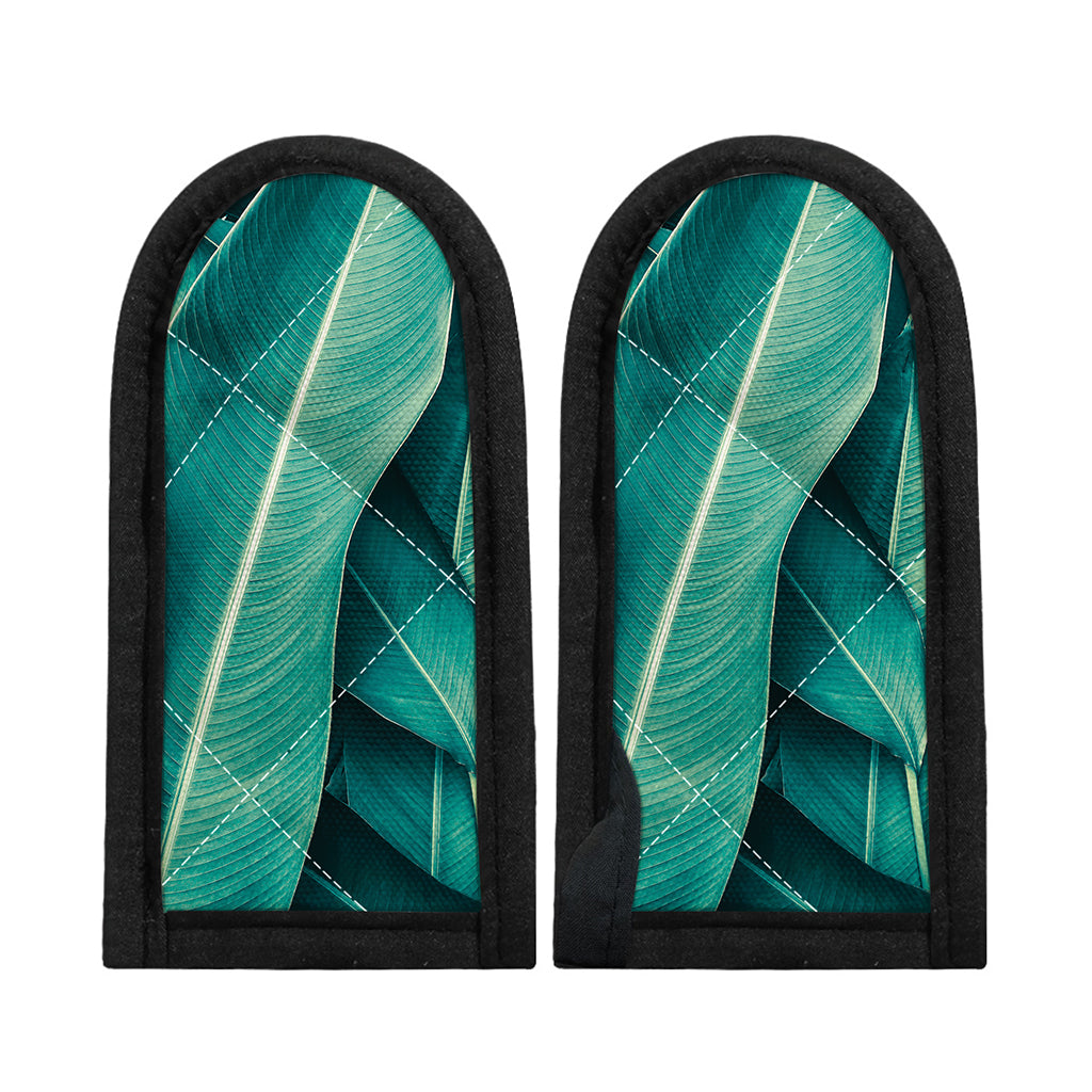 Turquoise Banana Leaf Print Skillet Handle Cover