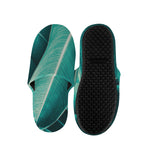 Turquoise Banana Leaf Print Slippers