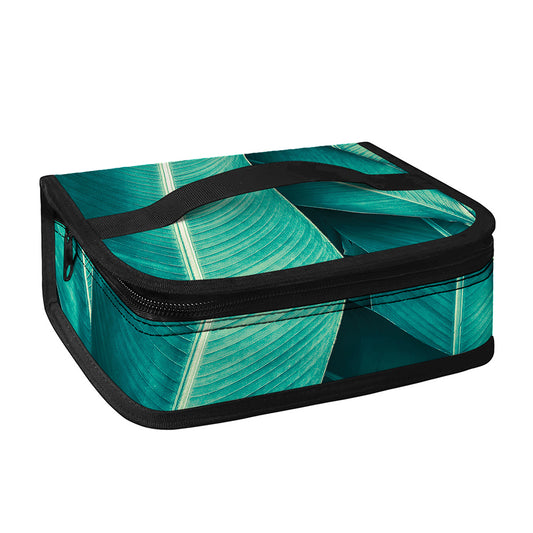 Turquoise Banana Leaf Print Small Lunch Bag