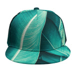 Turquoise Banana Leaf Print Snapback Cap