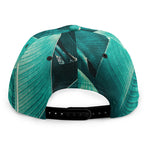 Turquoise Banana Leaf Print Snapback Cap