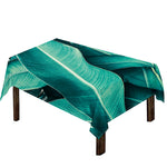 Turquoise Banana Leaf Print Tablecloth