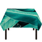 Turquoise Banana Leaf Print Tablecloth