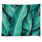 Turquoise Banana Leaf Print Tapestry