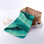 Turquoise Banana Leaf Print Towel