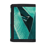 Turquoise Banana Leaf Print Trifold Wallet