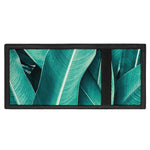Turquoise Banana Leaf Print Trifold Wallet