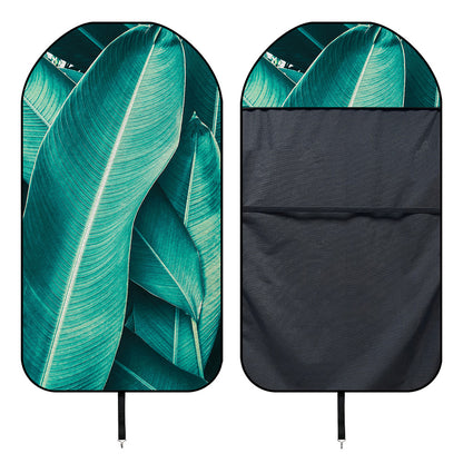 Turquoise Banana Leaf Print Waterproof Car Seat Cover