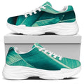 Turquoise Banana Leaf Print White Chunky Shoes