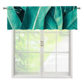 Turquoise Banana Leaf Print Window Valance