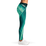 Turquoise Banana Leaf Print Women's Leggings