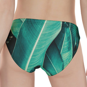 Turquoise Banana Leaf Print Women's Panties