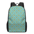 Turquoise Banana Pattern Print 17 Inch Backpack