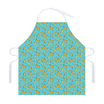 Turquoise Banana Pattern Print Adjustable Apron